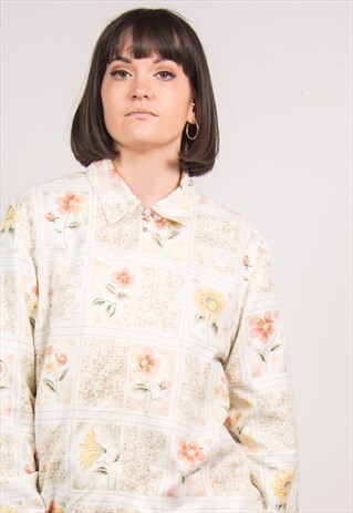 VINTAGE 90'S FLORAL TRACKSUIT JACKET BOMBER