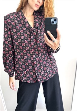 Roses Printed Lightweight Bomber Top