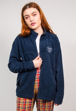 VINTAGE 90'S NAVY BLUE FLEECE JACKET