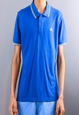 vintage blue adidas polo shirt