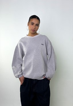 Grey 90s FILA Embroidered Sweatshirt