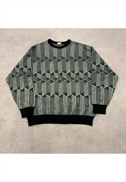 Vintage abstract knitted jumper Men's XL