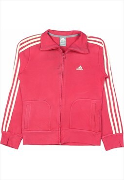 Adidas 90's Track Jacket Spellout Zip Up Fleece Large Pink