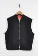 Vintage Marlboro Workwear Vest Gilet Blanket Lined Black L
