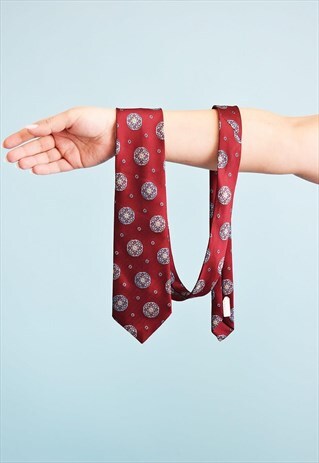 VINTAGE 80'S RETRO EASTERN INSPIRED PATTERN PRINT TIE