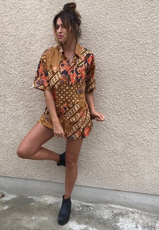 PATTERNED OVERSIZED RETRO VINTAGE UNISEX FESTIVAL SHIRT