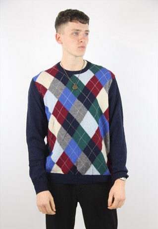 VINTAGE PATTERNED KNIT LAMBSWOOL JUMPER