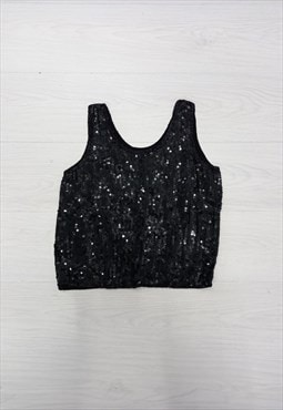 Vintage Sudi Silk Sequinned Vest Top 