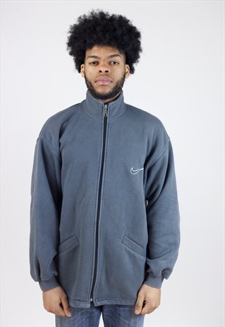 VINTAGE NIKE GREY ZIP UP 90'S SWEATSHIRT