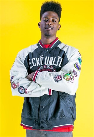 WORLD FAMOUS PATCH EMBROIDERED USA STYLE COLLEGE JACKET