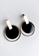 Black and Gold Circle Earrings 
