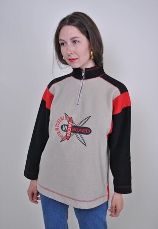 90S SNOWBOARD SWEATSHIRT, VINTAGE FLEECE TURTLENECK