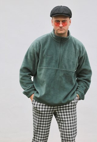 COLUMBIA SPORTSWEAR CO 1/4 ZIP EMERALD GREEN FLEECE