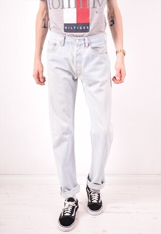 LEVI'S 501 MENS VINTAGE JEANS W31 L34 BLUE 90S