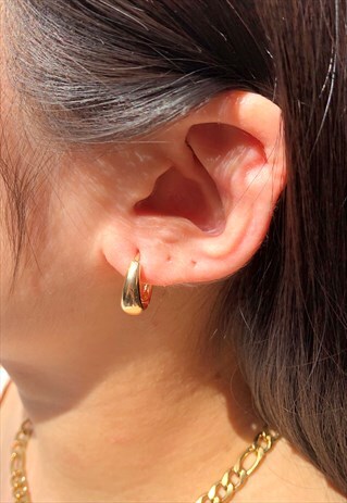 SIMPLE GOLD HOOP EARRINGS GOLD PLATED