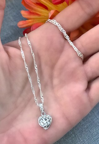 SILVER HEART NECKLACE