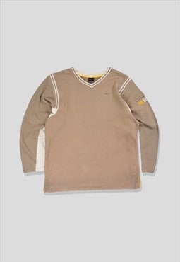 Vintage 90s Nike Embroidered Logo Sweatshirt in Beige