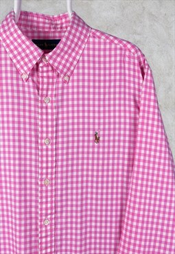 Vintage Pink Ralph Lauren Check Shirt Long Sleeve XL