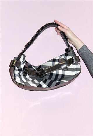90S VINTAGE GENUINE BURBERRY CHAIN BAG WITH BELT DETAIL