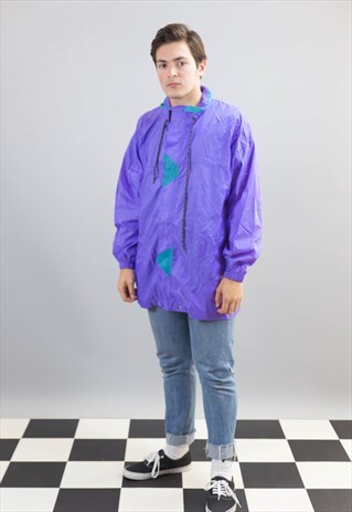 PURPLE FULL ZIP WINDBREAKER