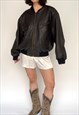 Vintage Brown Bomber Leather Jacket