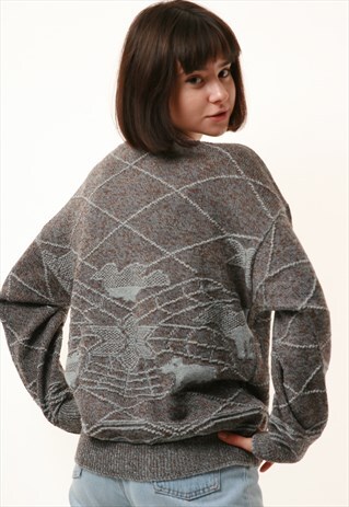 90S VINTAGE AUSTRIAN PATTERN WINTER SWEATER JUMPER 15967