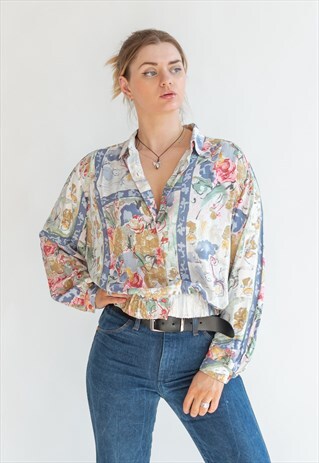 VINTAGE FLORAL BAROCCO STYLE BLOUSE