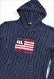 VINTAGE RALPH LAUREN POLO JEANS CO. KNIT HOODIE IN NAVY