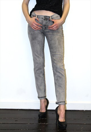 VINTAGE 90S GRUNGE GREY DENIM SKINNY CHEAP MONDAY JEANS