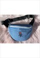 VINTAGE DENIM EMBROIDERED DANCING MAN BUMBAG FANNY PACK 