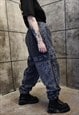 PAISLEY FLEECE JOGGERS HANDMADE FLUFF BANDANA OVERALLS GREY