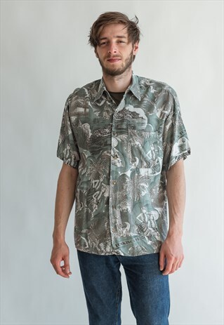 VINTAGE 80S FUNKY PATTERNED SHIRT