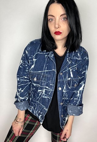 FULL METAL JACKET - REWORKED BLEACHED STUDDED DENIM JACKET