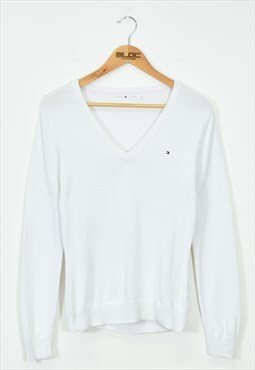 Vintage Women's Tommy Hilfiger Sweater White Medium