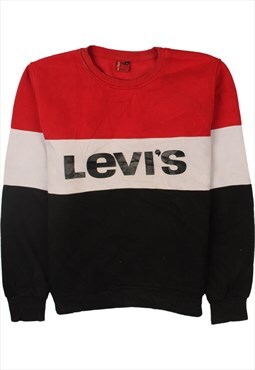 Vintage 90's Levi's Sweatshirt Spellout Crew Neck Black