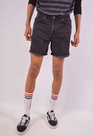 VINTAGE LEVI'S 550 DENIM SHORTS BLACK