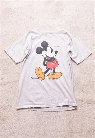 WOMEN'S VINTAGE 90S SHERRYS GREY MICKEY MOUSE T SHIRT