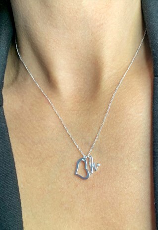 LOVE LETTER H NECKLACE 925 STERLING SILVER