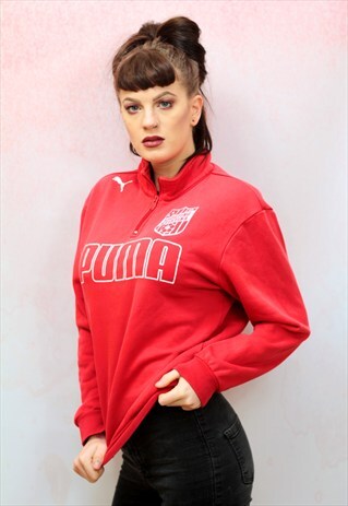 1980S VINTAGE RARE RED FINNISH FOOTBALL JUMPER SWEATER