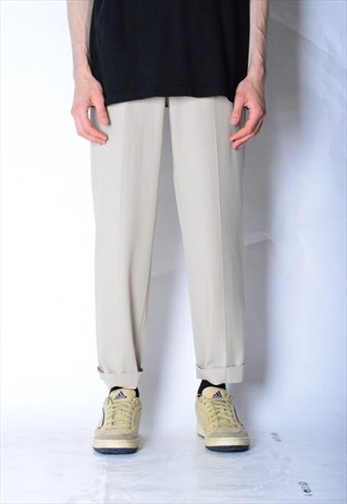 VINTAGE 80S BEIGE MINIMALIST PANTS