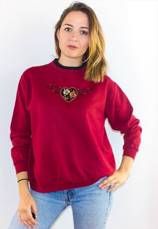 VINTAGE 90'S CUTE LOVE HEART SWEATSHIRT