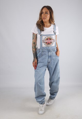 VINTAGE DENIM DUNGAREES EVIDENCE WIDE TAPERED UK 14 (H2I)
