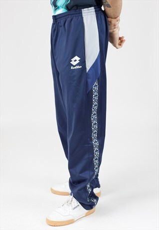 VINTAGE 90'S LOTTO NAVY TRACKSUIT BOTTOMS