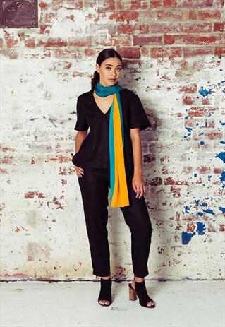 GREEN & GOLD SILK SCARF