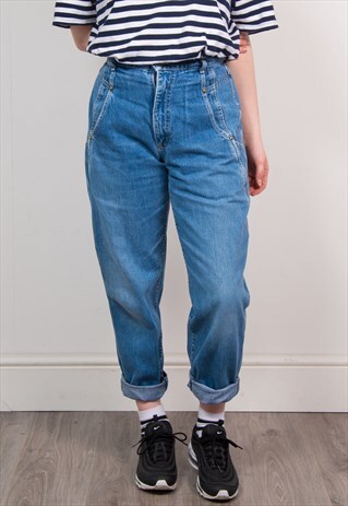 LEE VINTAGE 90'S BLUE DENIM HIGH WAIST MOM JEANS