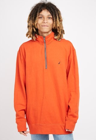 VINTAGE ORANGE NAUTICA 1/4 ZIP
