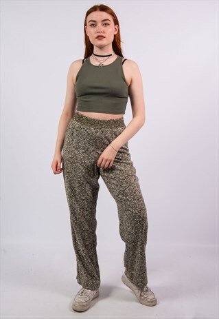 VINTAGE 90'S GREEN FLORAL HIPPIE TROUSERS
