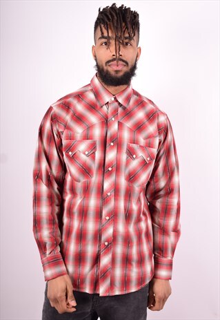 WRANGLER MENS VINTAGE SHIRT MEDIUM MULTI CHECK 90'S