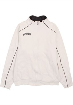 Vintage 90's Asics Sweatshirt Heavyweight Full Zip Up White