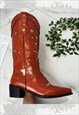 Cowboy Boots Red Knee high Western Cowgirl boots